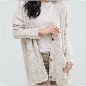 Free People Slouch Boucle Cardigan